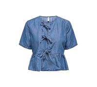 ONLY Onlbea SS Bow DNM Shirt Bj, Denim Bleu médium, XS Femmes