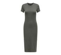 ONLY Onlbelfast S/S Midi Dress JRS Noos Robe Basique avec col Rond et Manches étroites et cintrées, Beluga, L Femmes