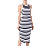 ONLY Onlbelfast Stripe S/L Mididress JRS Noos Robe midi, Bleu, XXXL Femme