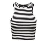 ONLY Onlbelia S/L Crop Top Box JRS, Noir/Rayures : Danseur Cloud (Ola), XL Femme