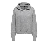 Only Onlbella Ls Hood Zip Cardigan KNT, Mélange de Gris Moyen, M Femme