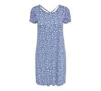 Only Onlbera JRS Noos Robe à Lacets dans Le Dos pour Femme, Bleu Fort/AOP : Fleurs Blanches, Taille XS