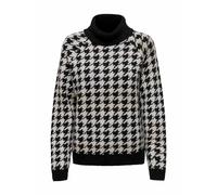 ONLY Onlberta Ls Jq Rollneck KNT Pull en Tricot, Noir/Motif : Pierre Pumice/Cloud Dancer, L Femme