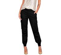 ONLY ONLBETSY-Alva MW ANK Cargo PNT Noos Pantalons, Noir, 42W x 30L Femme