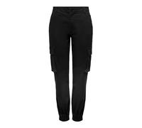 ONLY ONLBETSY-Alva MW ANK Cargo PNT Noos Pantalons, Noir, 36W x 30L Femme