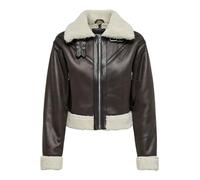 ONLY Onlbetty Aviateur en Daim synthétique Veste en Cuir, Mole/détail : Humus, L Femme