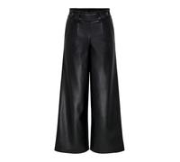 ONLY Onlbina BF OTW Pantalon Large en Cuir synthétique, Noir, M x 34L Femme
