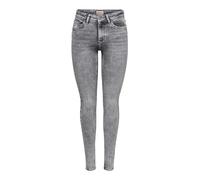 ONLY Onlbluh Jean Skinny pour Femme Taille Moyenne Coupe Skinny, Gris Clair Denim, S