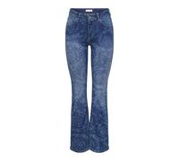 ONLY Onlblush Hw Flower Flared DNM, Denim Bleu médium, XXL / 32L Femmes