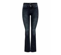 ONLY ONLBLUSH Life Mid Flared REA409 Jeans, Blue Black Denim, L/32 aux Femmes