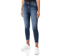 Only ONLBLUSH Life Mid SK ANK RAW REA409 Noos Jeans, Blue Black Denim, 30 Extra Short Femme