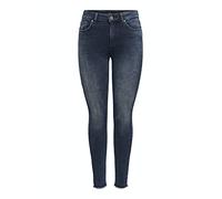 Only ONLBLUSH Life Mid SK ANK RAW REA409 Noos Jeans, Blue Black Denim, 30 Extra Short Femme