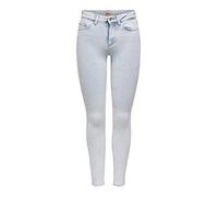 ONLY ONLBLUSH Life Mid SK RAW AK REA298 Noos Skinny Jeans, Light Blue Denim, XS / 32 Femme