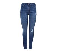 ONLY Onlblush Mid Ank Raw Jeans Rea2077 Noos Skinny, Bleu (Medium Blue Denim Medium Blue Denim), W34/L34 (Taille Fabricant: 34/L34) Femme