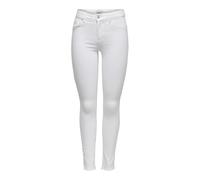 Only ONLBLUSH Mid SK AK RAW DNM REA1467 Noos Jeans, Femme, Skinny, Blanc, L / 32L
