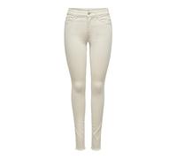 Only ONLBLUSH Mid SK ANK RAW BB Dot Pantalon en Jean, Ecru, S / 32L Femmes