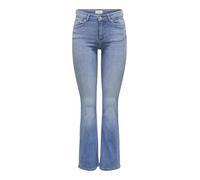ONLY Onlblush MW Back Pock Fla Tai222 Dnmnoos Jean évasé, Denim Bleu médium, L x 32L Femmes