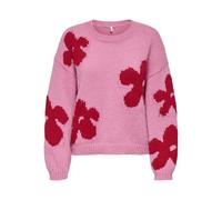 ONLY Onlbootle Life Ls Flower O-Neck KNT, Rose Sauvage, L Femme