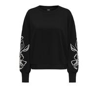 ONLY Onlbrooke L/S O-Neck Flower SWT Noos, Noir, 3XL Femme