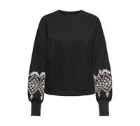ONLY Onlbrooke L/S O-Neck Flower SWT Noos, Noir, XS Femme