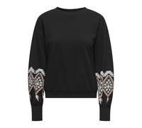 ONLY Onlbrooke L/S O-Neck Print SWT, Noir, L Femme