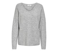 Only Pull-over Onlcamilla col V manches longues en maille gris clair chiné XL