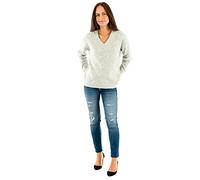 ONLY ONLCAMILLA V-Neck L/S Pullover KNT Noos Sweater, Gris Clair chiné, M Femme