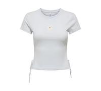 ONLY Onlcarla Life S/S Detail Top Box JRS pour Femme, Bleu Barbeau pâle, L