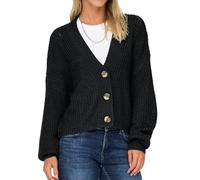 ONLY Onlcarolspring L/S Cardigan KNT Noos, Noir, M Femme