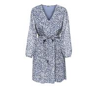ONLY Onlcera Life 3/4 Short Dress WVN Noos Robe de Tous Les Jours avec col en V et Ceinture à la Taille, Bleu foncé, XS Femmes