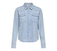 ONLY Onlcharlize Ls DNM T-Shirt AKM Noos, Bleu Jeans Clair, M Femmes