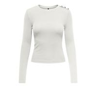 ONLY Onlcheckie Life L/S Top Box JRS Haut, Cloud Dancer-Détails : Strass, L Femme