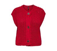 ONLY Onlchloe Ls Rib Button Vest KNT, Salsa, M Femme