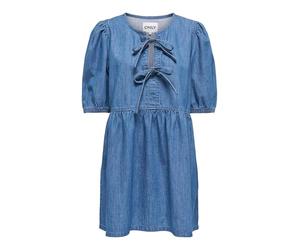 ONLY Onlclara DNM AKM Robe Bouffante avec nœud, Denim Bleu médium, XL