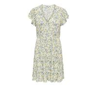 Only Onlclaudette Life SS Dress WVN Noos Mini Robe avec col en V et Volants pour Le Quotidien, Cloud Dancer, XXL Femmes