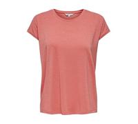 ONLY Onlclaudia S/S Glitter Stripe Top JRS Haut Basique avec col en V et détails Scintillants, pêche, M Femmes