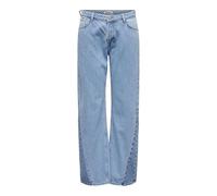 ONLY Onlcobain Reg Wide Colour BL DNM Cro Pantalons, Bleu Jeans Clair, 27W x 32L Femme