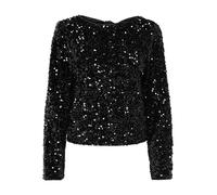 ONLY Onlconfidence L/S Sequin Bow Top JRS, Noir, XS Femmes