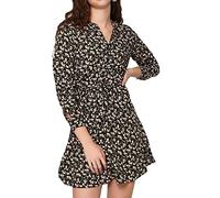 Only ONLCORY L/S V-Neck Tunic WVN Noos Top, Noir/Motif Floral Sarah, M Femme