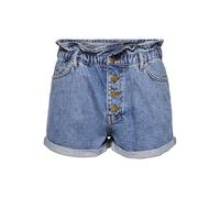 Only ONLCUBA Life Paperbag DNM Shorts DOT005, Medium Blue Denim, L Femme