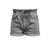 Only ONLCUBA Short en Jean pour Femme Taille Haute Coupe Ample, Gris Denim, XS