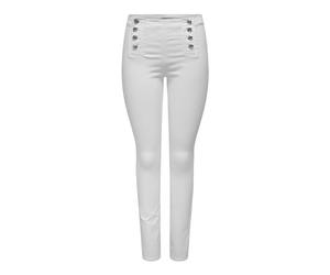 Only Onldaisy Hw Button DNM Jean Skinny pour Femme, Blanc., 27W x 32L
