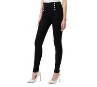 ONLY Onldaisy Hw Button Skinny DNM Jean, Noir, 25W x 30L Femme