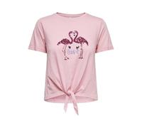 Only Onldora Life S/S Knot Fold-Up Top JRS, Romance Rose, M Femmes