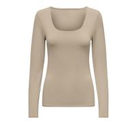 ONLY Onlea L/S 2-Way Deep Neck Top JRS Noos Haut, Taupe, XL Femmes