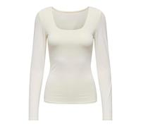 ONLY Onlea L/S Deep Neck Top JRS T-Shirt Manches Longues, Cloud Dancer, M Femme