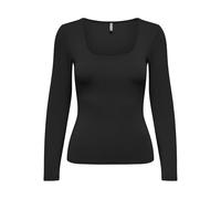 ONLY T-shirt Onlea L/S Deep Neck Manches longues Noir Taille S Femme