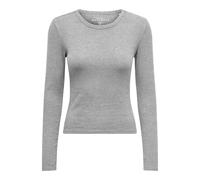 ONLY Onleasy L/S O-Neck JRS Top Box, Gris Clair chiné, M Femmes
