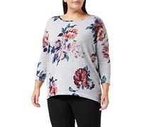 ONLY ONLELCOS 4/5 AOP Top JRS Noos T-Shirt, Gris Clair mélangé/OOP : Fleur de Sanne, XS Femme