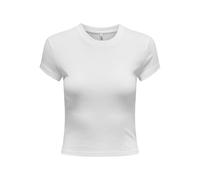 ONLY Onlelina S/S O-Neck Short Top JRS T-Shirt, Blanc, XS Femme